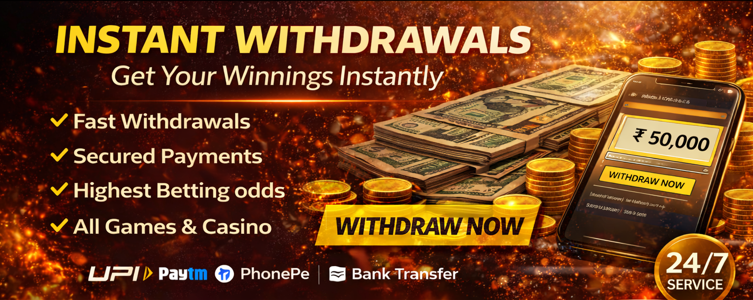 INSTANT WITHDRAWALS Get Your Winnings Instantly