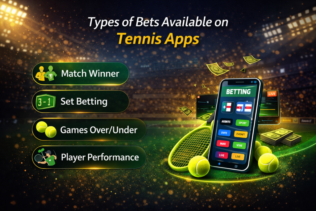 Types of Bets Available on Tennis Apps
