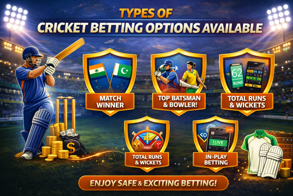 Types of Cricket Betting Options Available